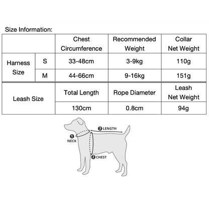 Adjustable Dog Harness & Round Rope Leash Set