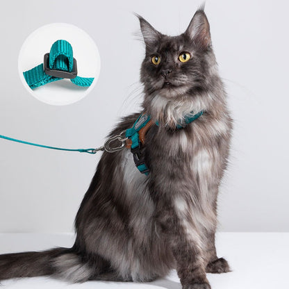 H-Shaped PU Leather Cat Harness Set