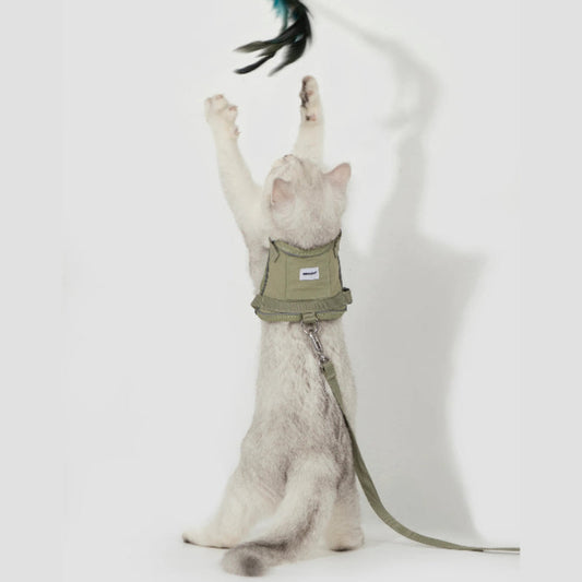Vest Style Cat Harness Set with Locator Pocket