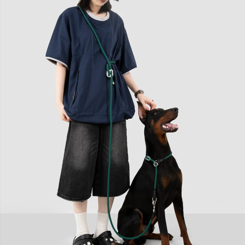 Limited-Slip Half-Check Dog Collar & Hands-Free Training Leash
