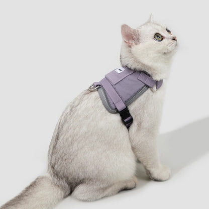 Conjunto de Arnês Estilo Colete para Gato com Bolso para Localizador